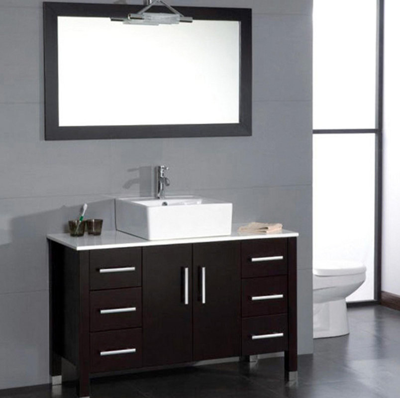 Cambridge Plumbing Magnolia 47" Single Bathroom Vanity Set with Mirror